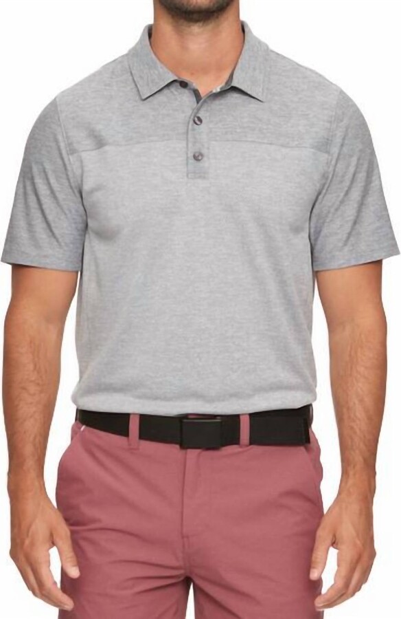 Flags & Anthem Louisville Short Sleeve Blocked Performance Polo In Grey Heather