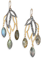 Thumbnail for your product : Alexis Bittar Elements Phoenix Labradorite & Crystal Leaf Marquis Chandelier Earrings