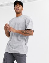 Thumbnail for your product : ASOS DESIGN oversized longline t-shirt with crew neck in gray marl