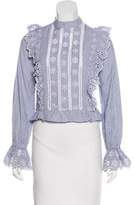 Thumbnail for your product : Tularosa Stripped Eyelet & Ruffle Cotton Blouse