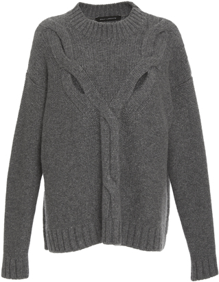 Sally LaPointe Washed Silk Cashmere Cable Knit