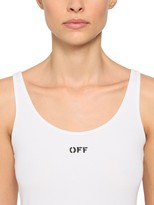 Thumbnail for your product : Off-White Logo Cotton Blend Jersey Tank Top