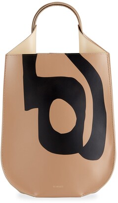 REE PROJECTS Helene Abstract-Print Leather Mini Tote Bag
