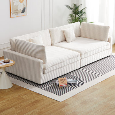 Mercer41 Warm Modular Sofa With Ultra-Soft Farah Fabric For Cozy Living Rooms