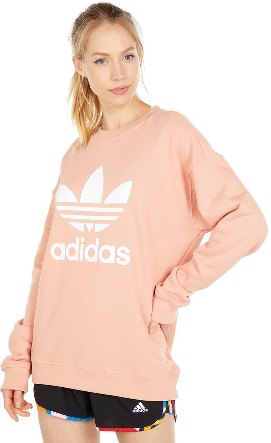 adidas originals trefoil poly crew sweatshirt women's