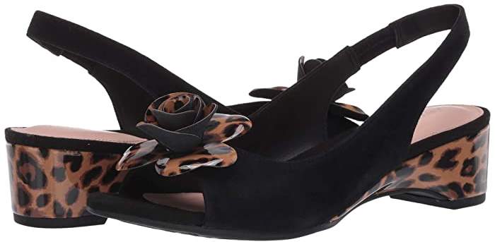 black suede wedge pumps