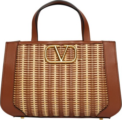 Valentino 'V' logo leather mini shopper