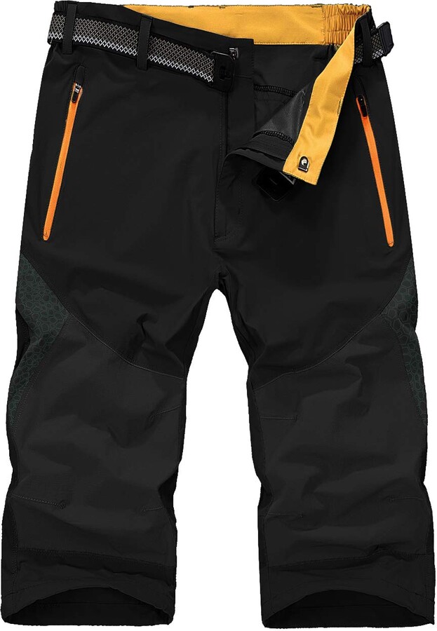 KEFITEVD Men's Quick Dry Safari Shorts 3/4 Camping Shorts Fishing