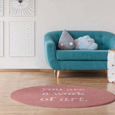 East Urban Home Handwritten Work Of Art Quote Poly Chenille Rug
