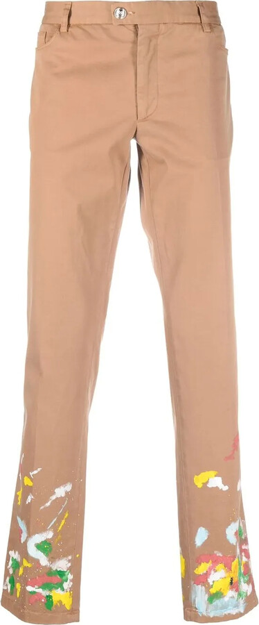 Philipp Plein Paint-Splatter Effect Chinos