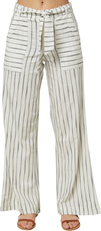 striped tie waist trousers