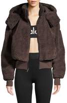 Thumbnail for your product : Alo Yoga Foxy Faux-Sherpa Hooded Bomber Jacket