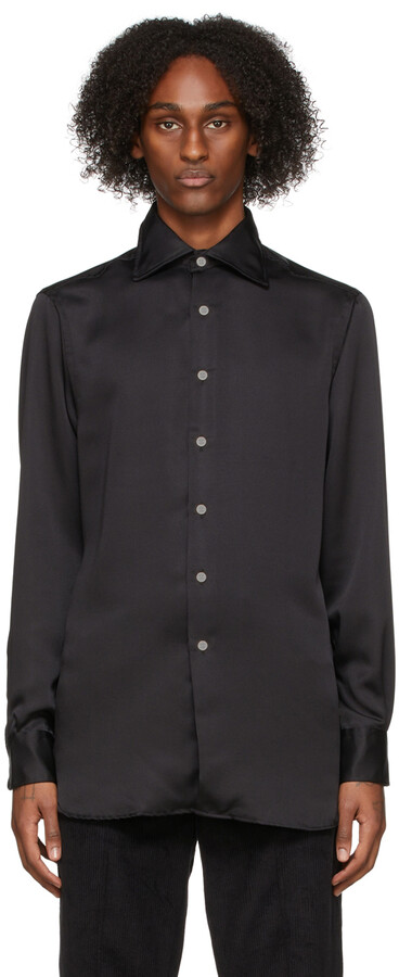 Factor's Black Silk Shirt - ShopStyle
