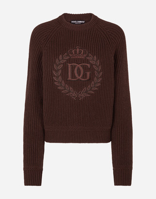 Dolce & Gabbana Ribbed cashmere turtle-neck sweater with embroidery