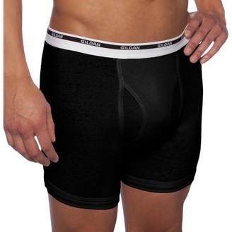 Gildan Big Men's Black and Grey Boxer Brief Underwear, 2-Pack
