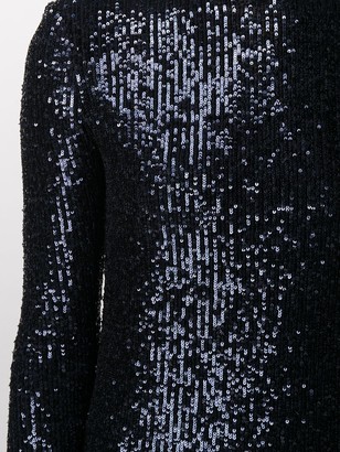 Saint Laurent Sequinned Long-Sleeve Mini Dress