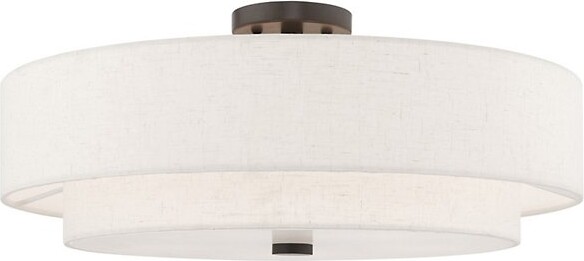 Alder & Ore Maureen Double Shade Semi Flushmount Light in Bronze, Size: Small