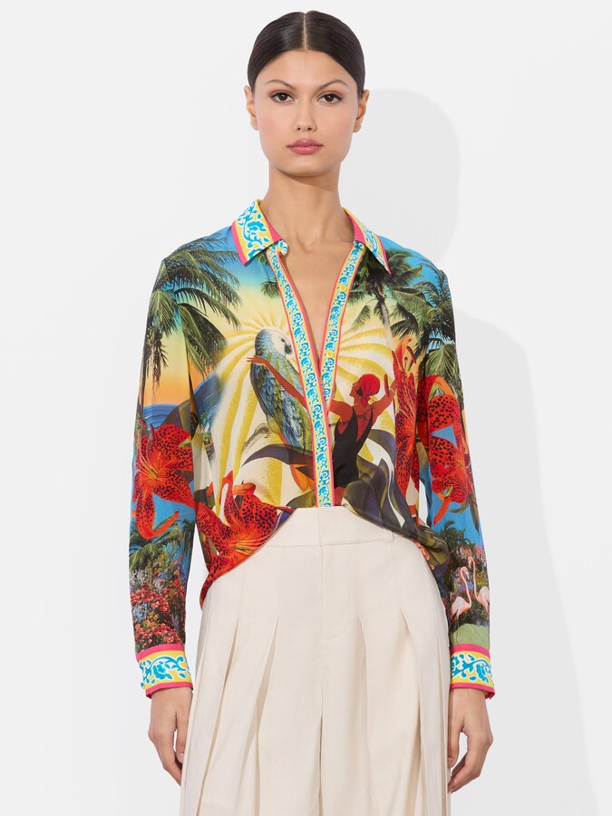Alice + Olivia Willa Silk Blouse