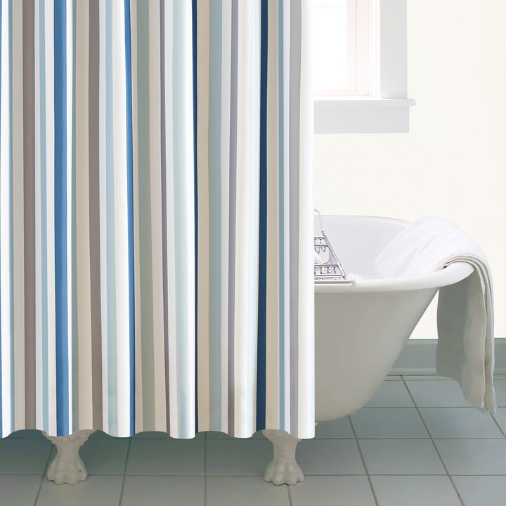 Hendaye striped cotton bath mat nautical blue/white La Redoute Interieurs