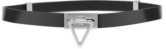 Bottega Veneta Triangle-buckle Leather Belt - Black Silver