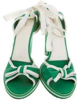 Thumbnail for your product : Marc by Marc Jacobs Canvas Bow Wedges