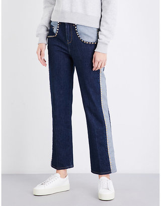 Tommy Hilfiger x Gigi Hadid contrast panel bootcut high-rise jeans