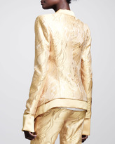 Thumbnail for your product : Wes Gordon Filigree-Brocade Bellbottom Pants