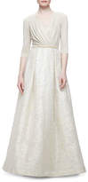 Thumbnail for your product : Rickie Freeman For Teri Jon 3/4-Sleeve Combo Ball Gown