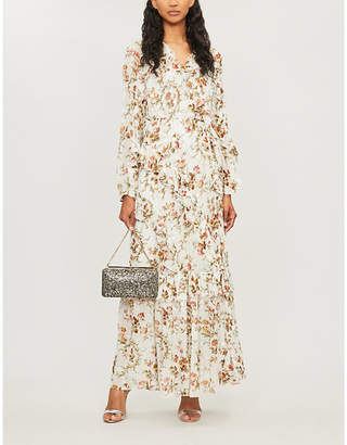 NEEDLE AND THREAD Garland Petal floral-print chiffon gown