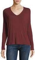 Thumbnail for your product : Neiman Marcus Majestic Paris for Soft Touch Long-Sleeve Relaxed V-Neck Tee