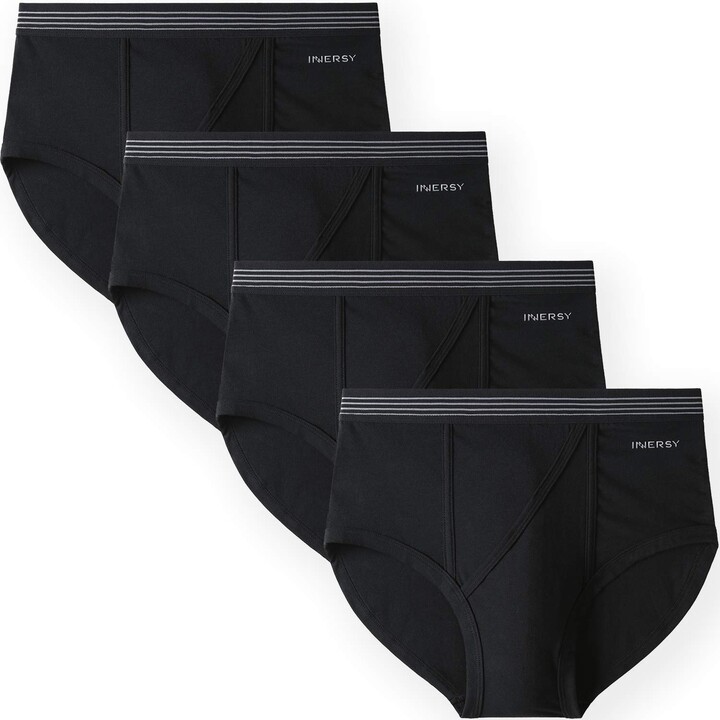 INNERSY Mens Pants Underwear N Front Open Fly Briefs Cotton Classic