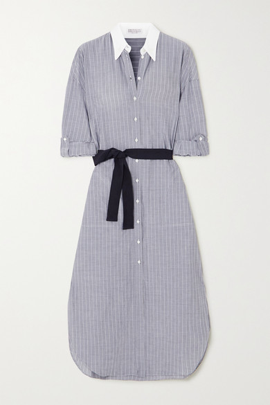 cotton poplin midi dress