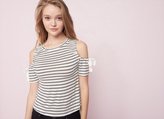Thumbnail for your product : Garage Cold Shoulder Ribbon Tee