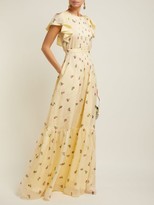 Thumbnail for your product : Rochas Pleated Floral-print Silk-georgette Gown - Yellow