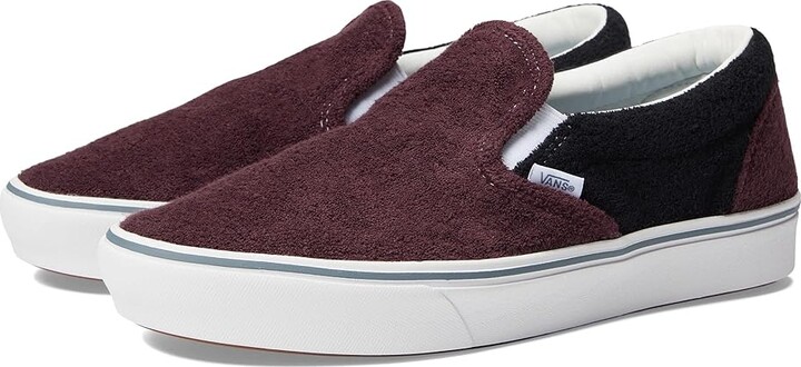 Vans ComfyCush Slip-On Terry Deep Burgundy/White) Athletic Shoes - ShopStyle