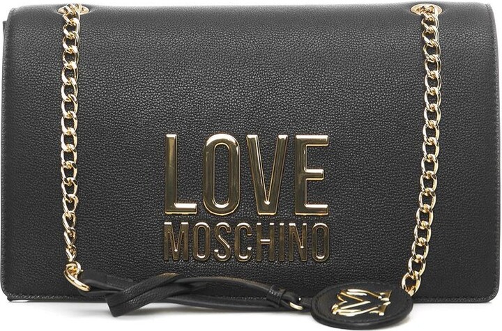 Love Moschino Logo-Lettering Chain-Linked Shoulder Bag - ShopStyle