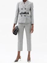 Thumbnail for your product : Alexander McQueen Prince Of Wales-check Cropped Trousers - Grey Multi