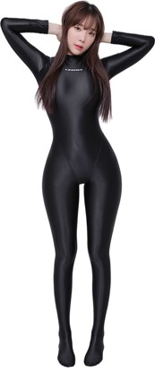 LEOHEX Satin Lycra Catsuit Spandex Shiny Full Bodysuit Womens Costume  Without Hood Unitard Zentai (XL - ShopStyle Jumpsuits & Rompers
