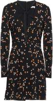 Thumbnail for your product : RED Valentino Tie-neck Silk-georgette Mini Dress