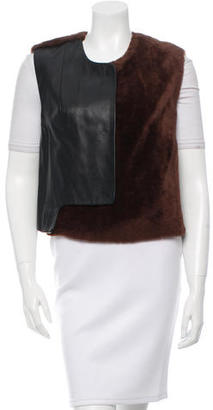 3.1 Phillip Lim Leather-Trimmed Shearling Vest w/ Tags