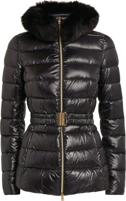 Womens Clothing Jackets Fur jackets Herno Fur-trim Claudia Jacket in Black 