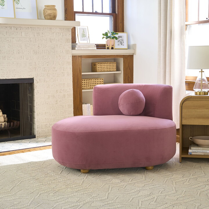 Better Homes & Gardens Juliet Modern Velvet Chaise, Rose