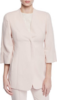 Thumbnail for your product : Akris Salsa Zip-Front 3/4 Bell-Sleeve Wool Cardigan