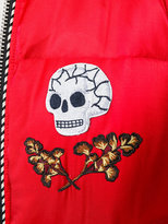 Thumbnail for your product : Coach skull and floral appliqué shearling trimmed bomber jacket
