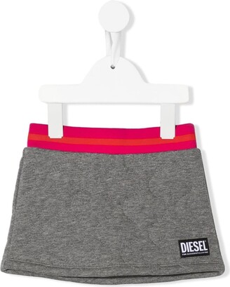 Diesel Kids Logo-Patch Cotton Mini Skirt
