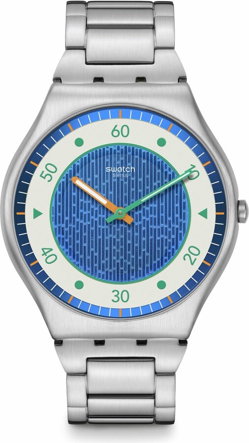 Swatch Skin Irony 42 Unisex Watch Casual Plastic Grey Quartz Waterproof Splash Dance