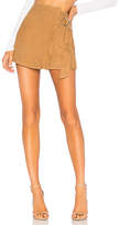 Thumbnail for your product : Understated Leather Suede Mini Wrap Skirt