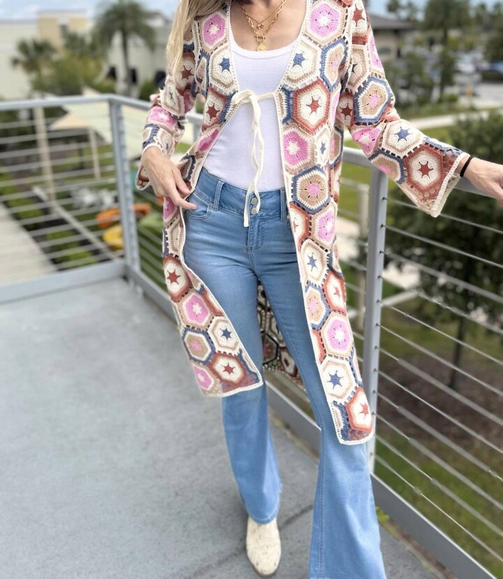 SALTWATER LUXE Harmony Sweater In White Multi