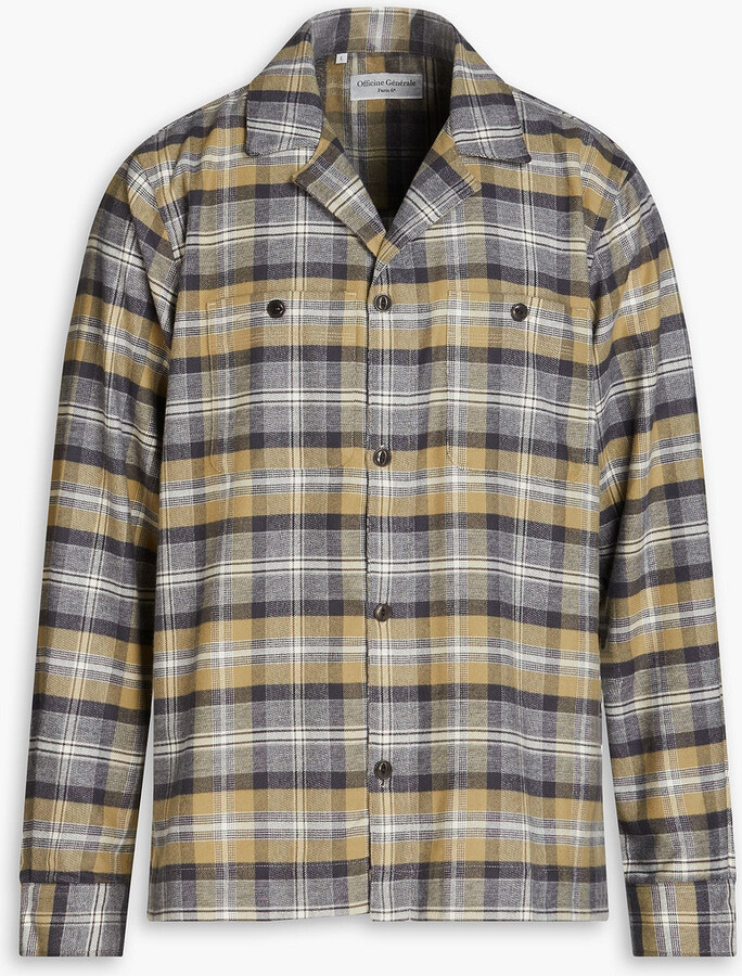 Officine Generale Jude checked cotton-flannel shirt