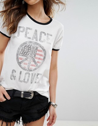 Denim & Supply By Ralph Lauren Ringer T-Shirt With Peace Logo